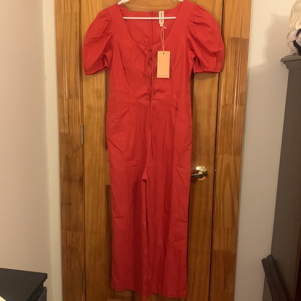 Samantha pleet Rosalind jumpsuit red corset 6 nwt - Picture 3 of 9